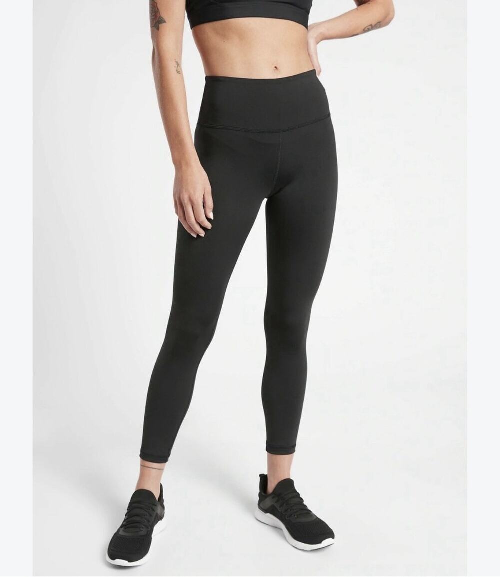 Athleta Elation Train 7/8 Tight Leggings Black High Rise Size Large